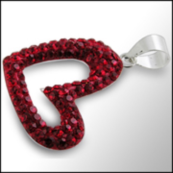 🆕 Crystal stone Heart 925 Sterling Silver Pendent - Picture 2 of 2